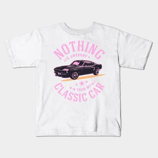 Vintage Nothing Good in a Car graphic Classic  Retro Kids T-Shirt